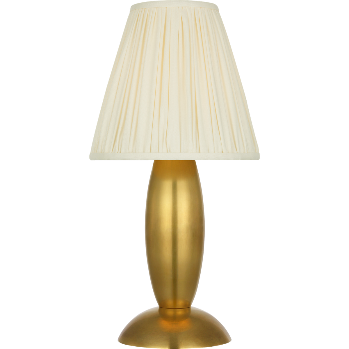 Chapman & Myers Lambert 14" Cordless Accent Lamp in Antique-Burnished Brass with Silk Pleated Shade W7.25" x H14"