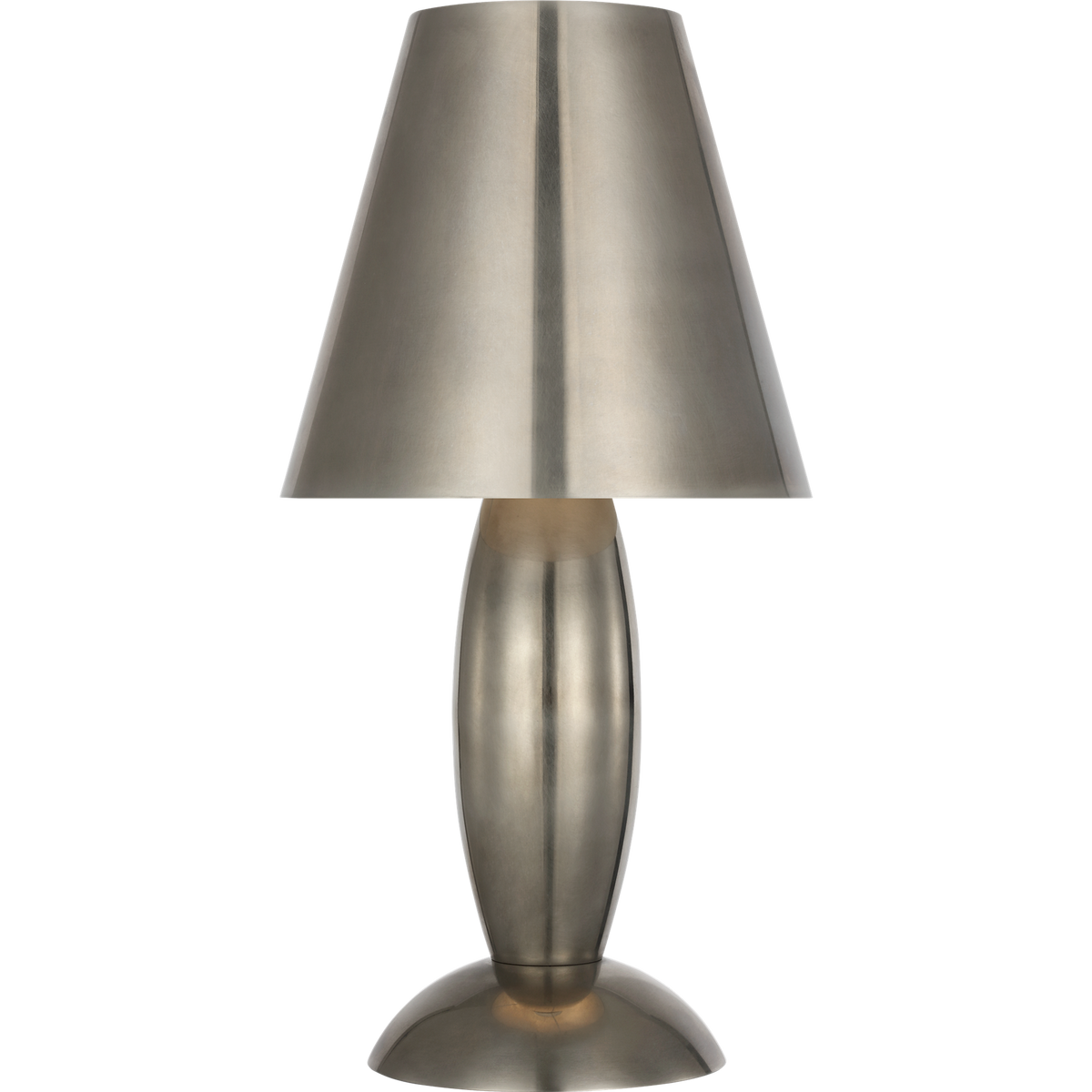 Chapman & Myers Lambert 14" Cordless Accent Lamp in Pewter with Pewter Shade W7" x H14"