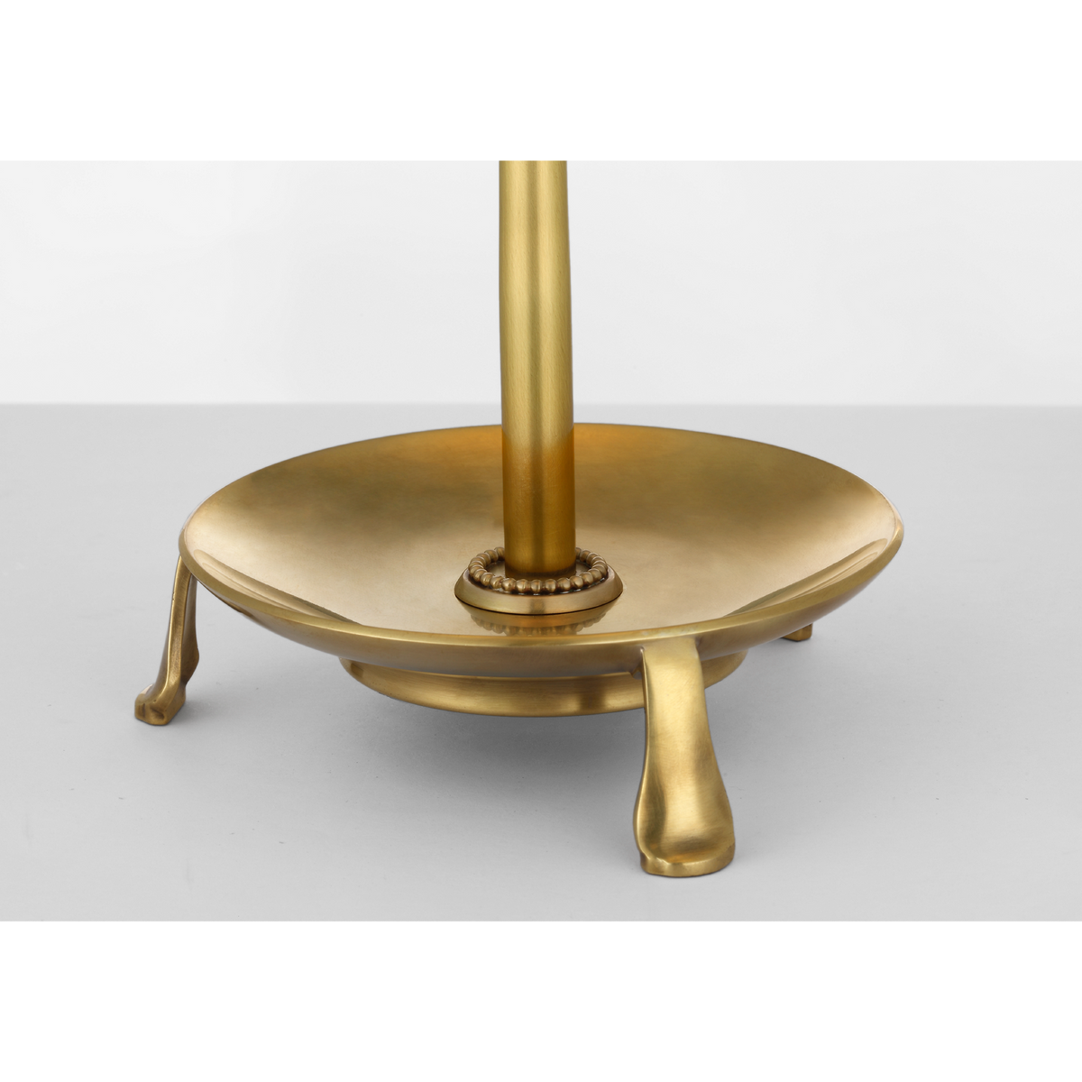 Chapman & Myers Lazlo 14" Cordless Accent Lamp in Antique-Burnished Brass with Silk Pleated Shade W8.5" x H14"