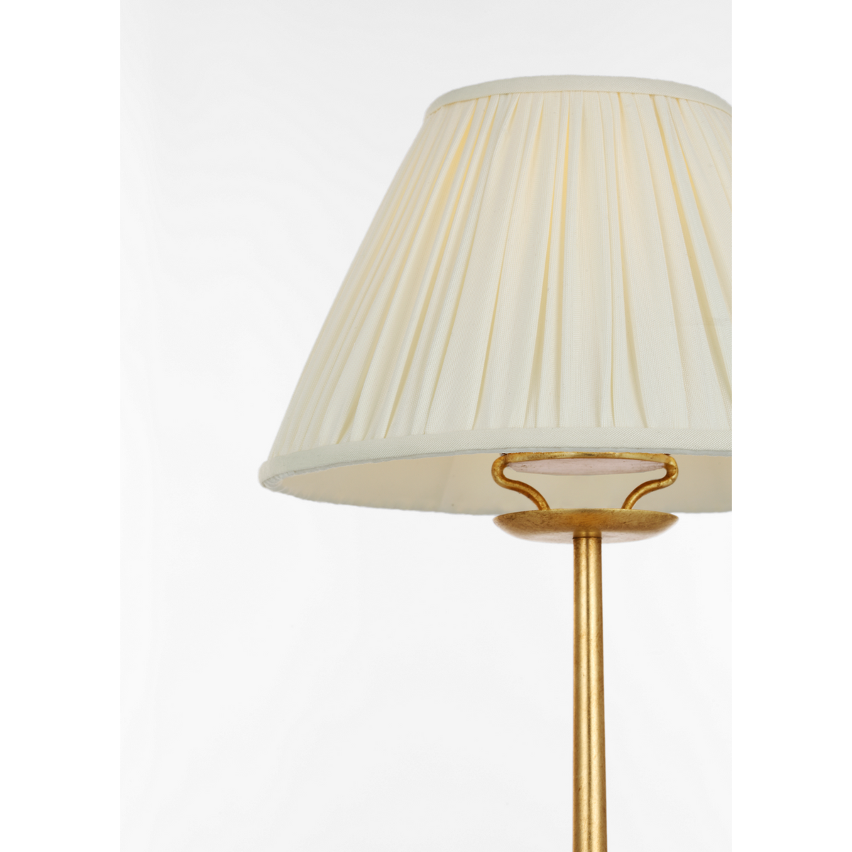 Chapman & Myers Lazlo 14" Cordless Accent Lamp in Gild with Silk Pleated Shade W8.5" x H14"