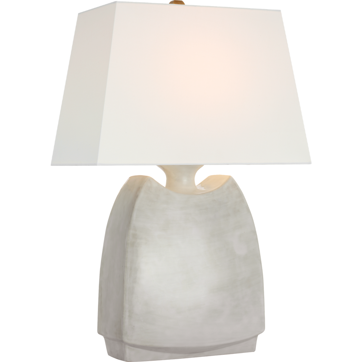 Chapman & Myers Emiko 27" Table Lamp in Antiqued White with Linen Shade W18" x H27.25"