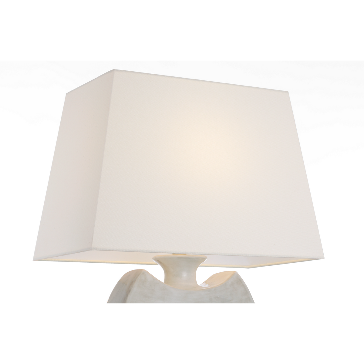 Chapman & Myers Emiko 27" Table Lamp in Antiqued White with Linen Shade W18" x H27.25"