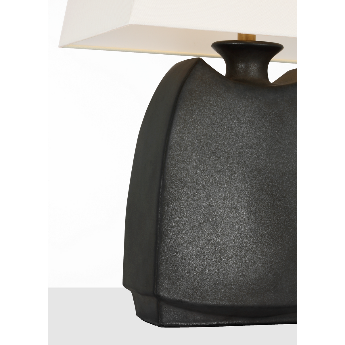 Chapman & Myers Emiko 27" Table Lamp in Stained Black Metallic with Linen Shade W18" x H27.25"