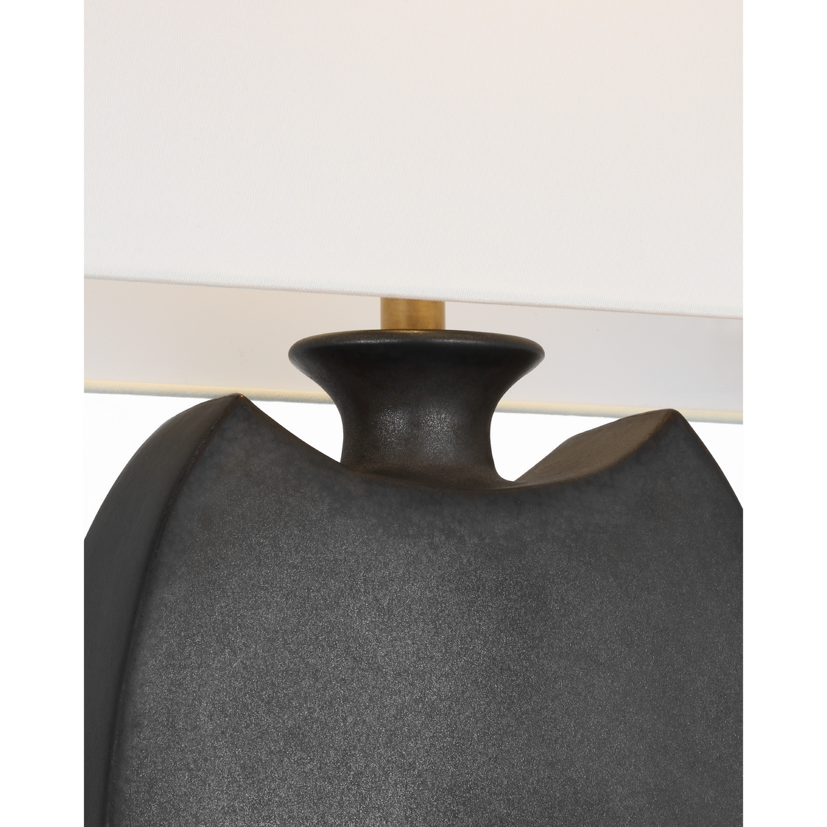 Chapman & Myers Emiko 27" Table Lamp in Stained Black Metallic with Linen Shade W18" x H27.25"
