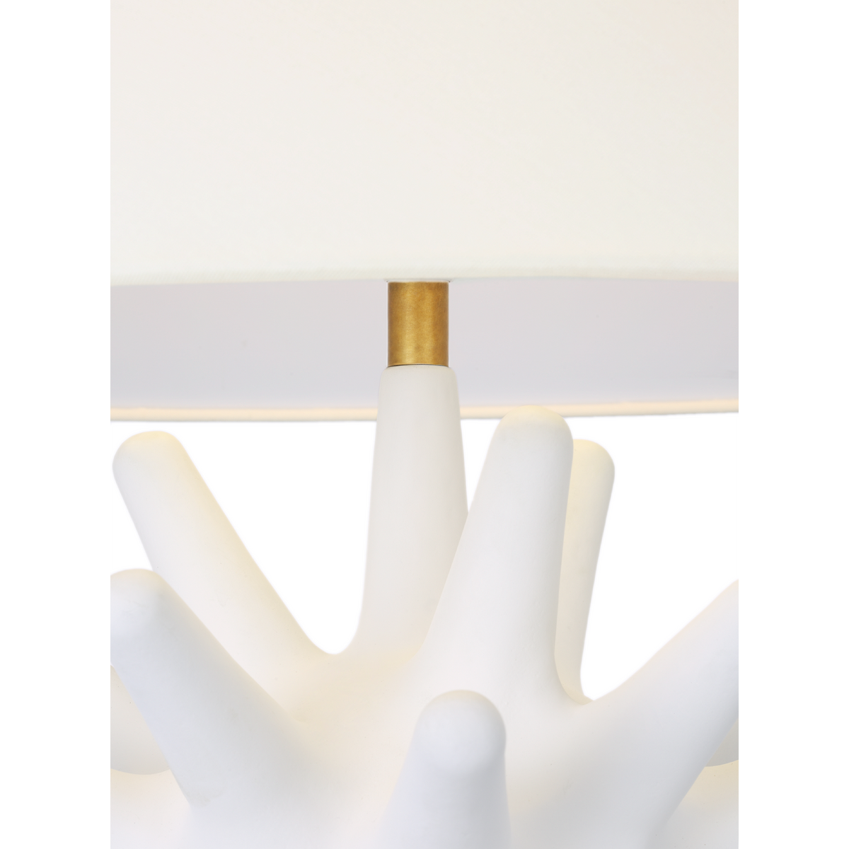 Chapman & Myers Nerina 26" Table Lamp in Plaster White with Linen Shade W21.5" x H26"