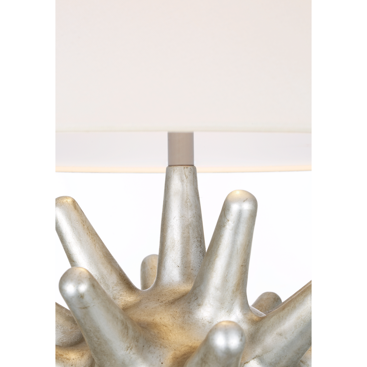 Chapman & Myers Nerina 26" Table Lamp in Silver Lustre with Linen Shade W21.5" x H26"