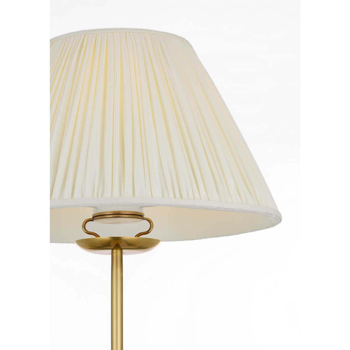 Chapman & Myers Lazlo 52" Cordless Floor Lamp in Antique-Burnished Brass with Silk Pleated Shade W14" x H52"