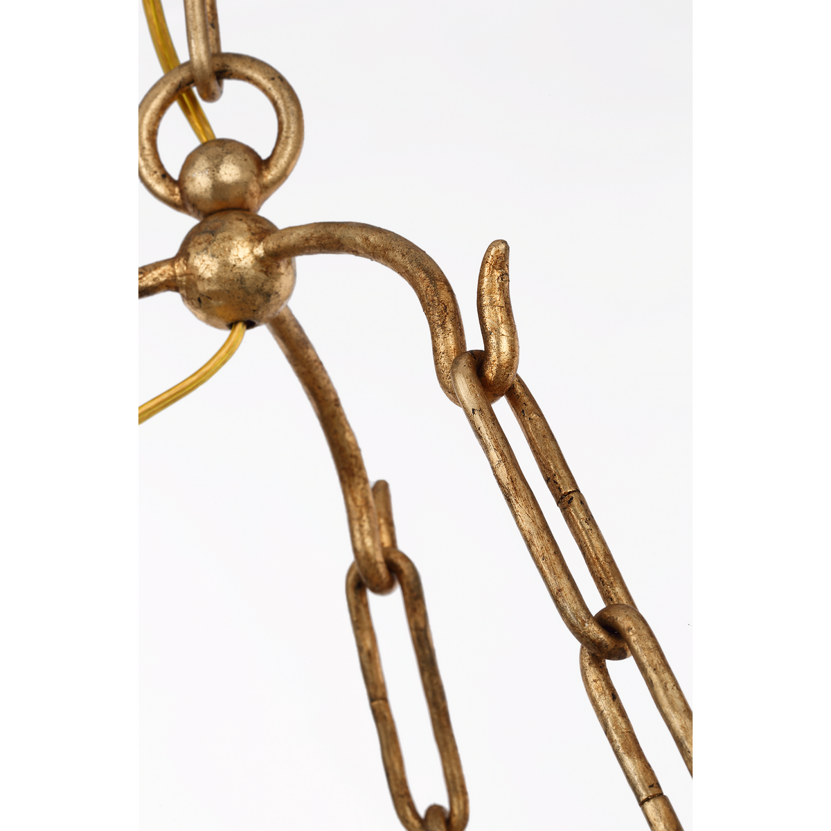 Chapman & Myers Lorford Medium Chandelier in Gilded Iron with Antique Mercury Glass W27.75" x H35.25"
