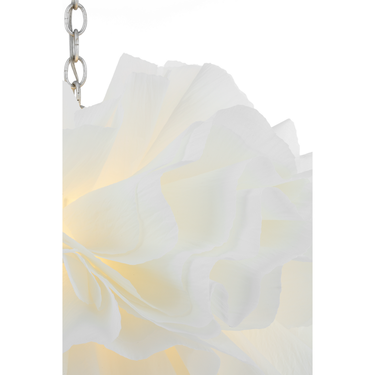 Chapman & Myers Cammela 31" Bloom Chandelier in Burnished Silver Leaf with Soft White Silk W30.75" x H21.25"