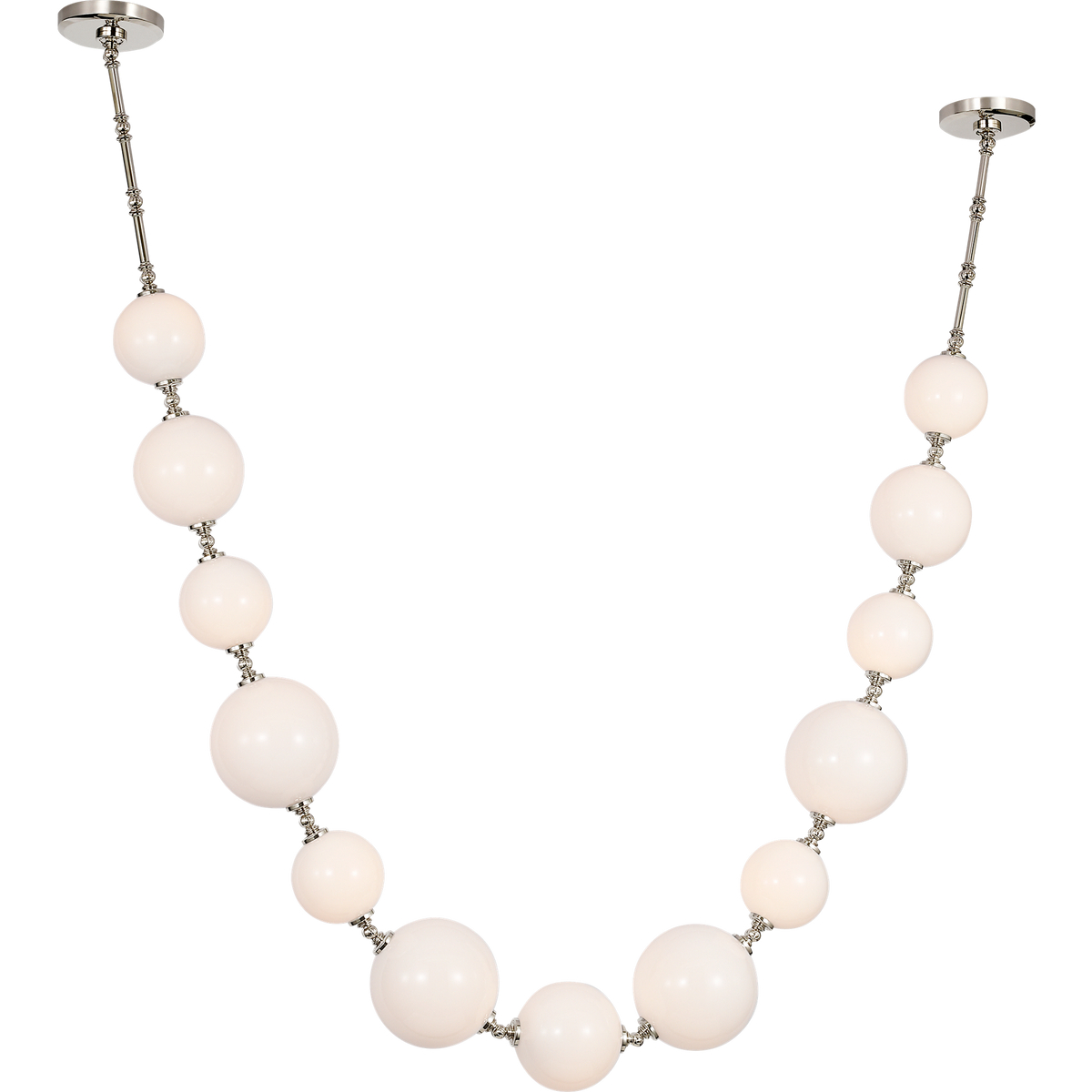 Chapman & Myers Datum Necklace Chandelier in Polished Nickel with White Glass W7" - 45.75" x H57.5"