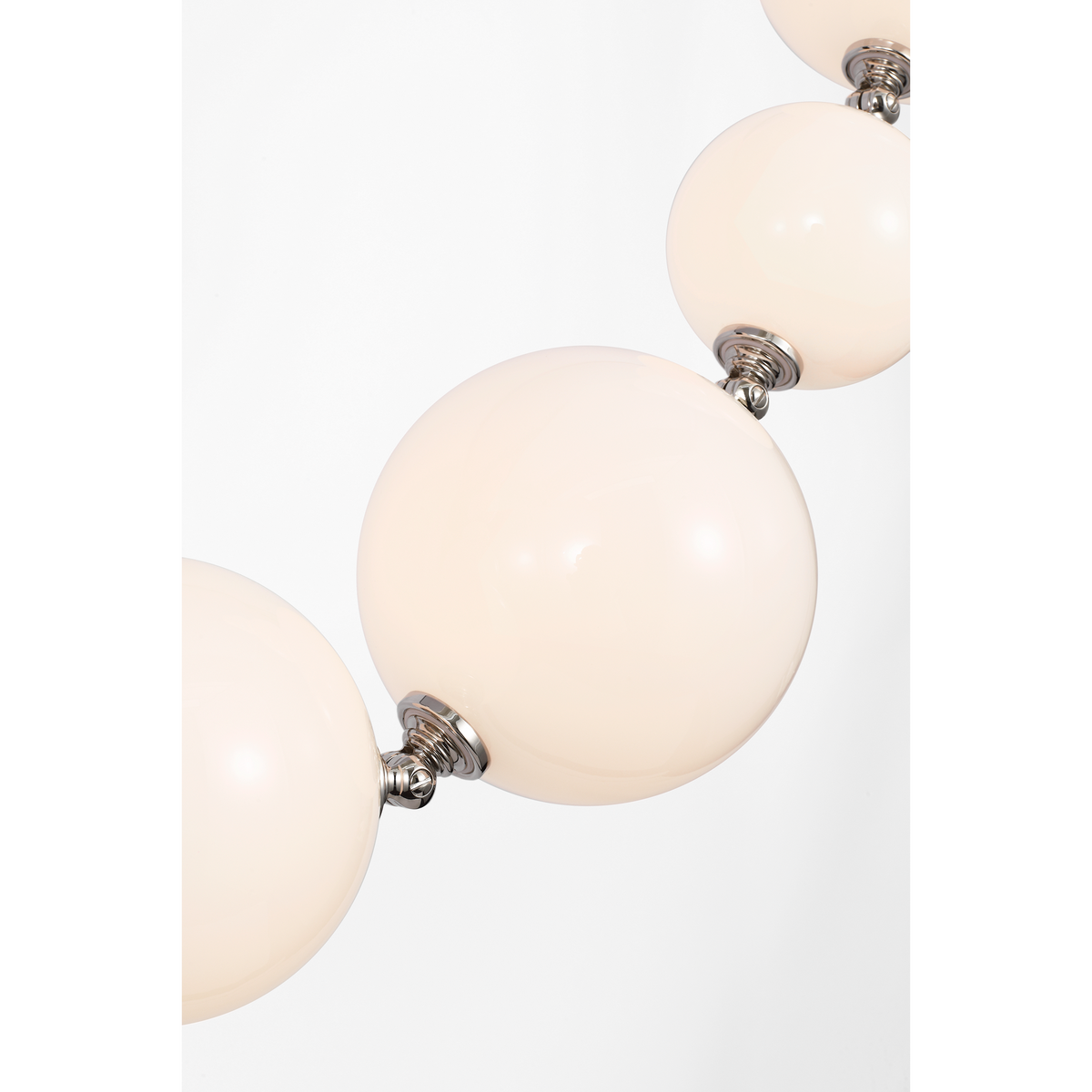 Chapman & Myers Datum Necklace Chandelier in Polished Nickel with White Glass W7" - 45.75" x H57.5"