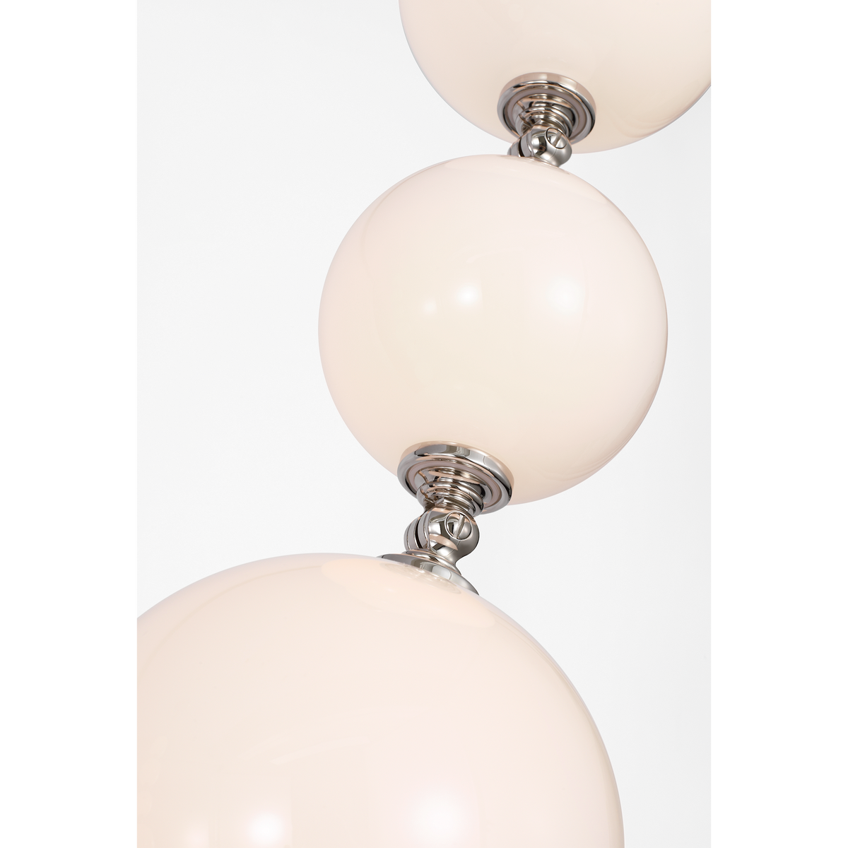 Chapman & Myers Datum Necklace Chandelier in Polished Nickel with White Glass W7" - 45.75" x H57.5"