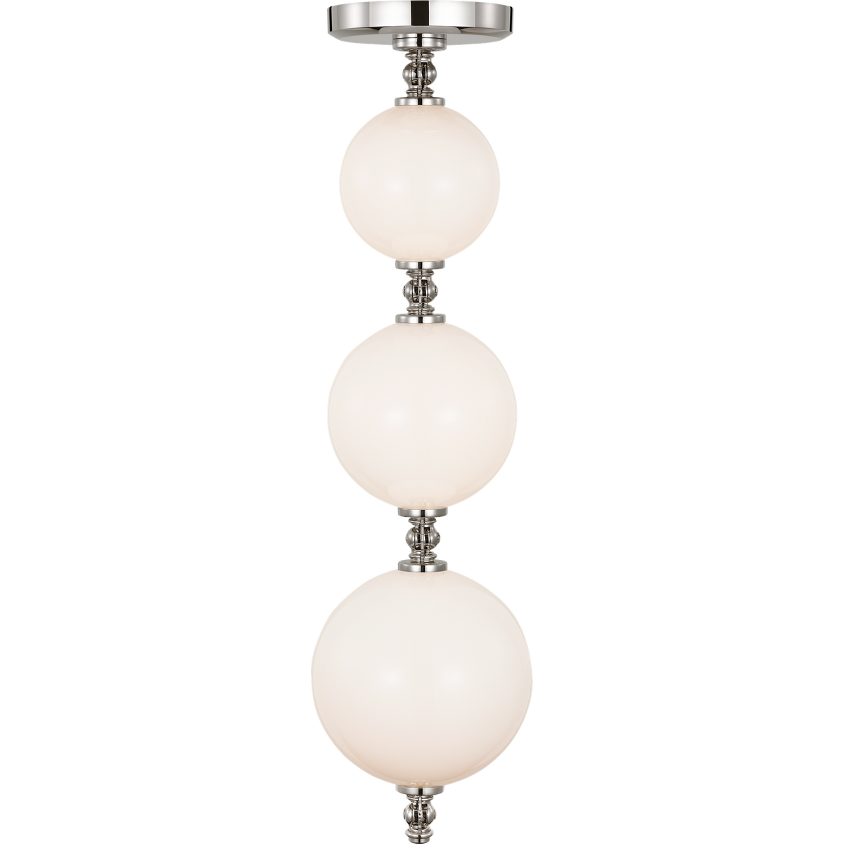 Chapman & Myers Datum Necklace Chandelier in Polished Nickel with White Glass W7" - 45.75" x H57.5"