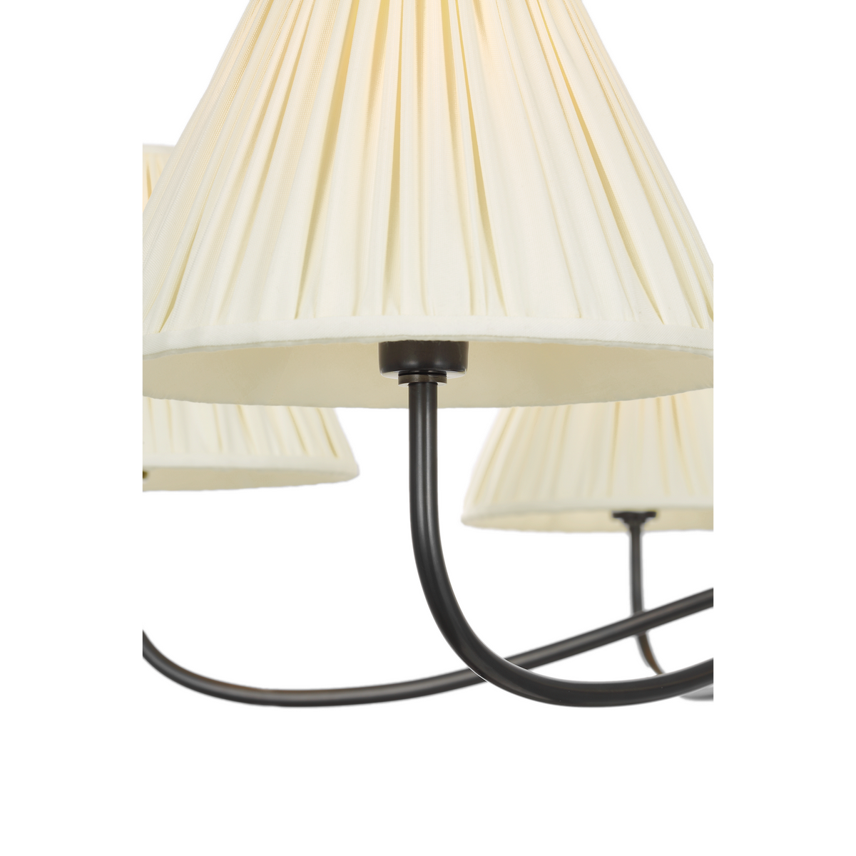 Chapman & Myers Hollings 42" Chandelier in Bronze and Antique-Burnished Brass with Silk Pleated Shades W41.5" x H23.5"