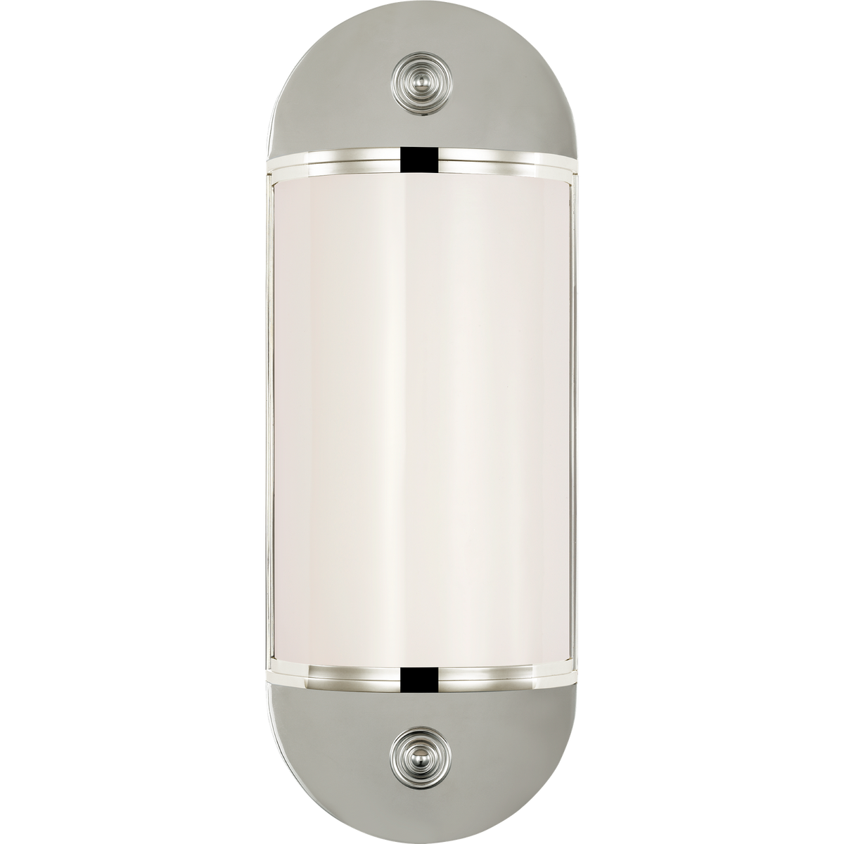Chapman & Myers Newfield 14" Bath Sconce in Polished Nickel with White Glass W5" x H13.5" x E3"