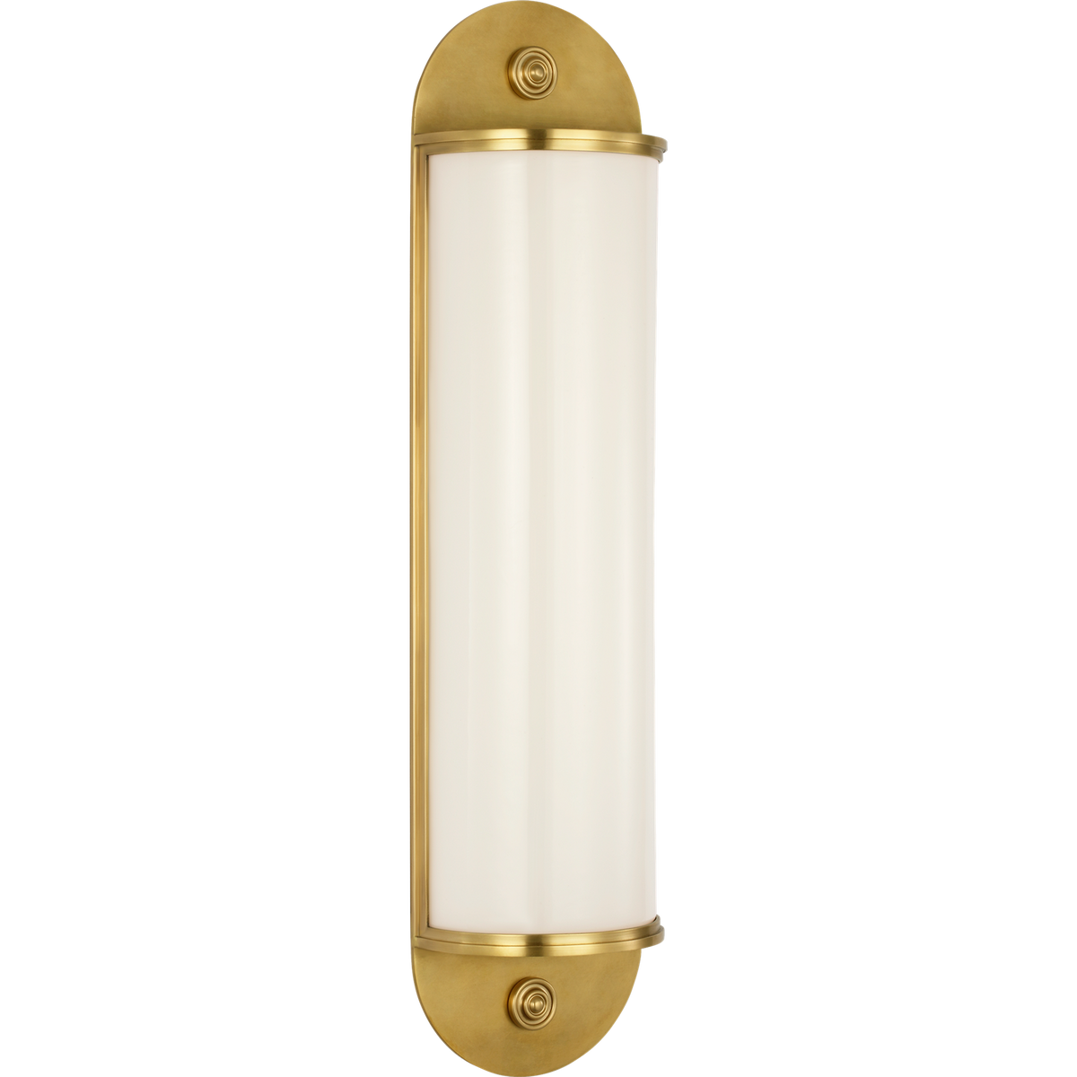 Chapman & Myers Newfield 20" Bath Sconce in Antique-Burnished Brass with White Glass W5" x H20" x E3"