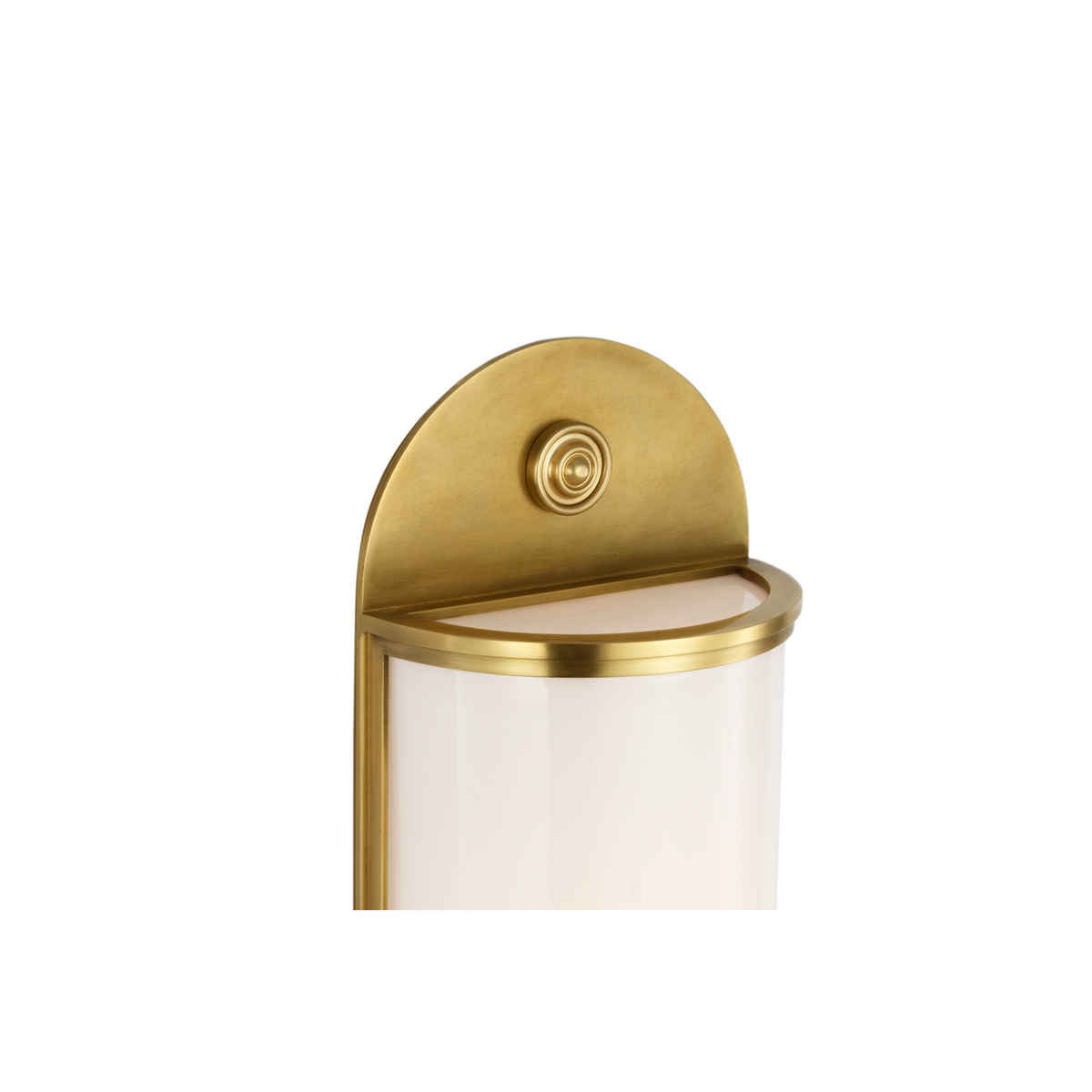Chapman & Myers Newfield 20" Bath Sconce in Antique-Burnished Brass with White Glass W5" x H20" x E3"