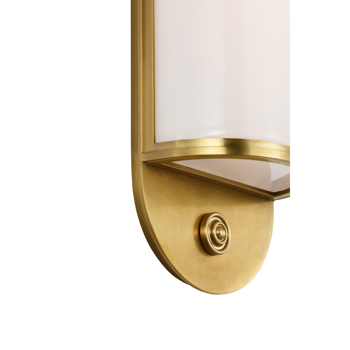 Chapman & Myers Newfield 20" Bath Sconce in Antique-Burnished Brass with White Glass W5" x H20" x E3"