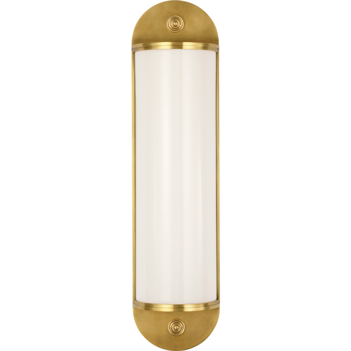 Chapman & Myers Newfield 20" Bath Sconce in Antique-Burnished Brass with White Glass W5" x H20" x E3"