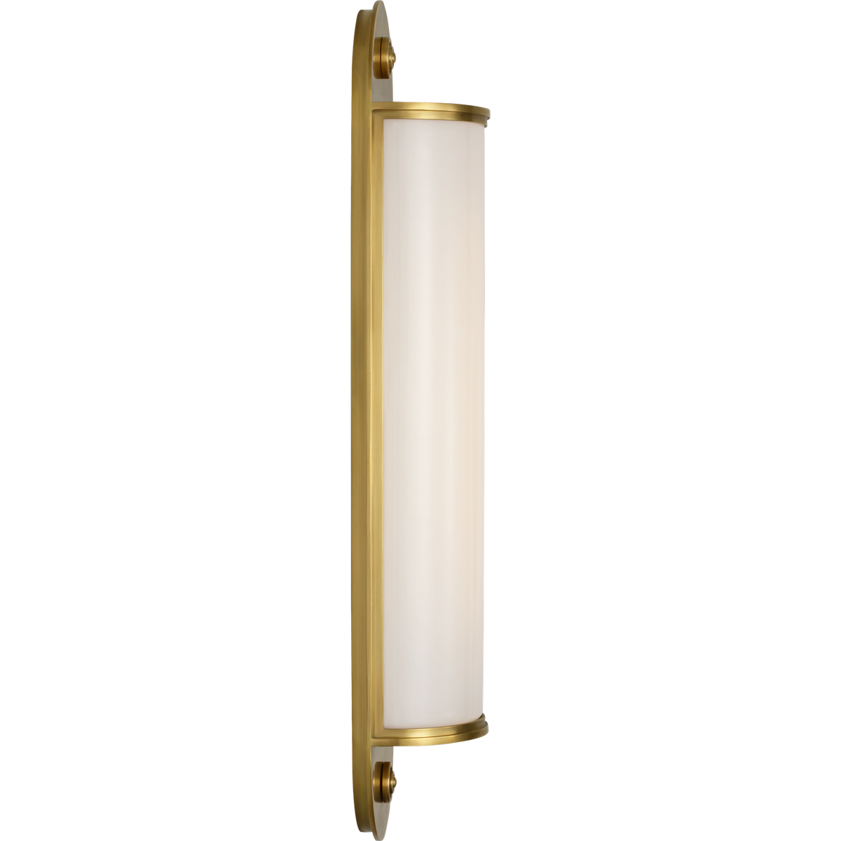 Chapman & Myers Newfield 20" Bath Sconce in Antique-Burnished Brass with White Glass W5" x H20" x E3"