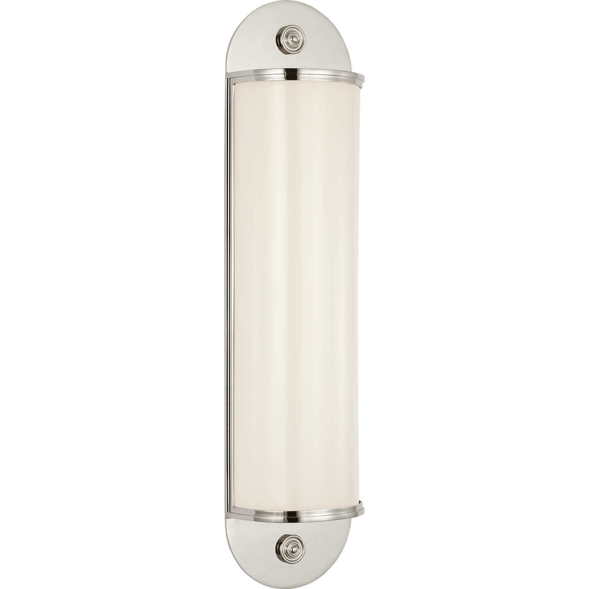 Chapman & Myers Newfield 20" Bath Sconce in Polished Nickel with White Glass W5" x H20" x E3"