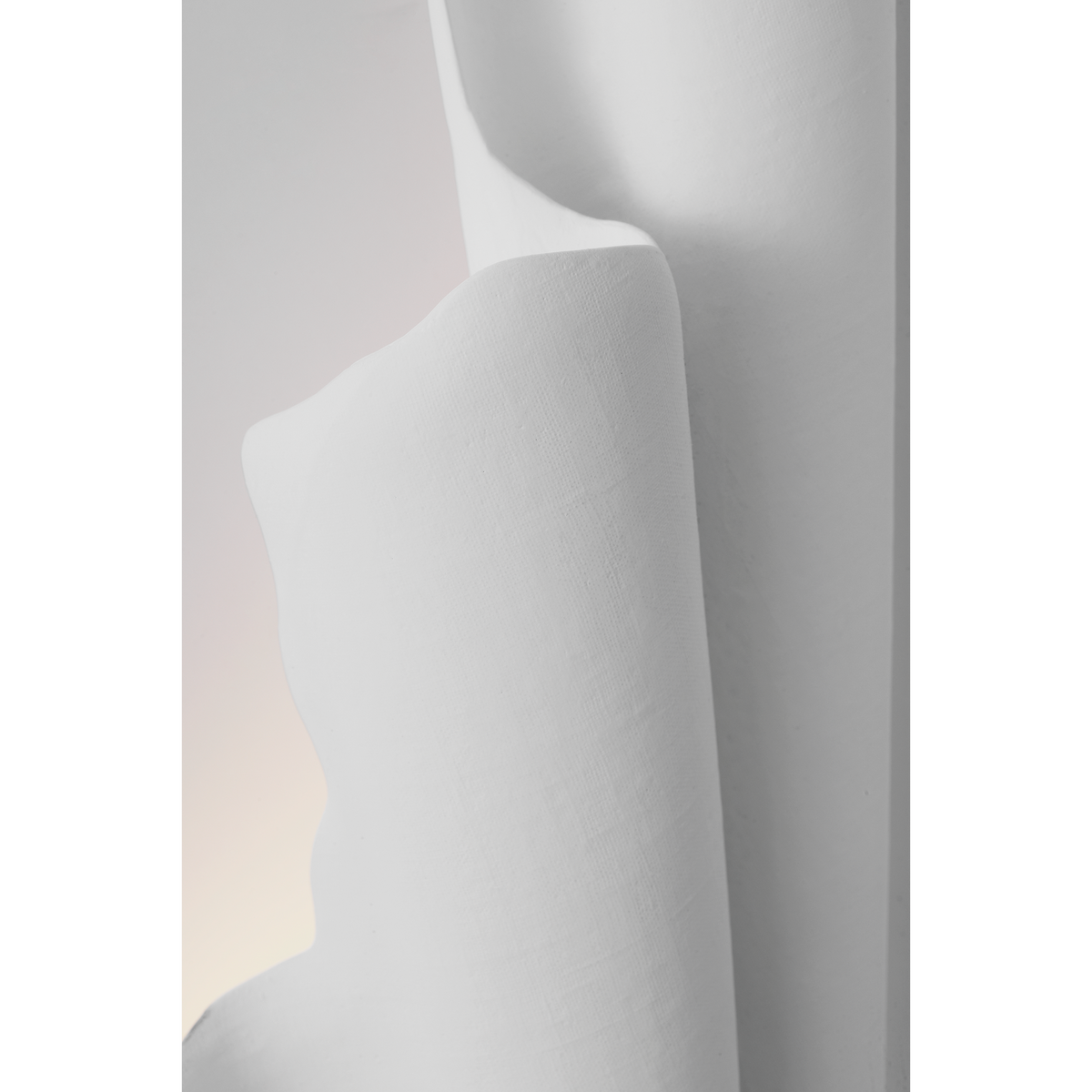 Fisher Weisman Millicent 31" Gathered Right Wall Washer in Plaster White W14" x H31.5" x E4"
