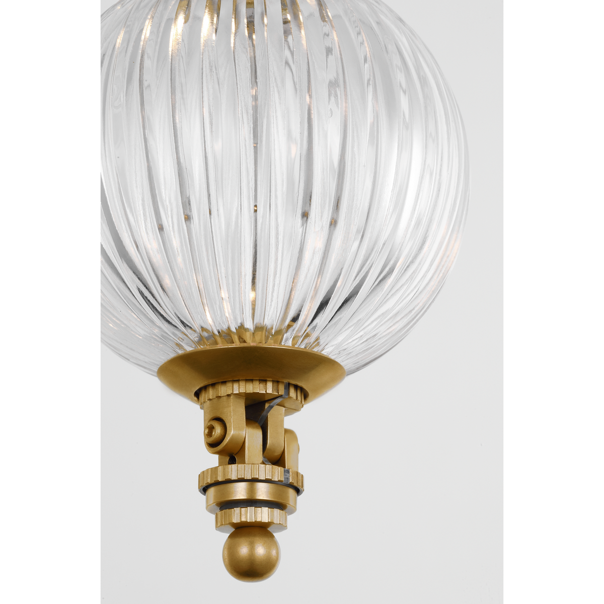 Julie Neill Arielle Graduated Necklace Chandelier in Antique-Burnished Brass with Clear Cut Glass W4" - 55.5" x H35"
