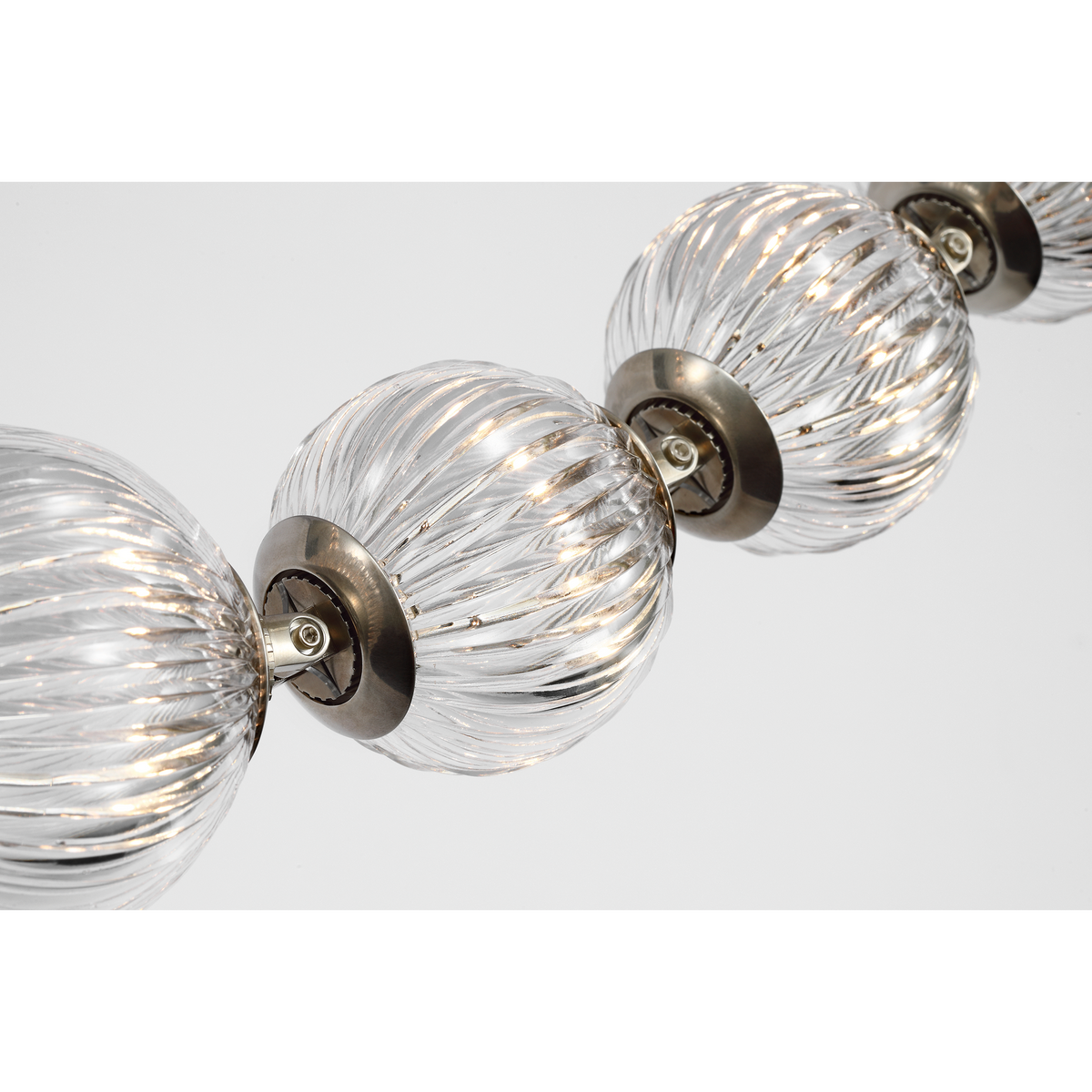 Julie Neill Arielle Graduated Necklace Chandelier in Pewter with Clear Cut Glass W4" - 55.5" x H35"