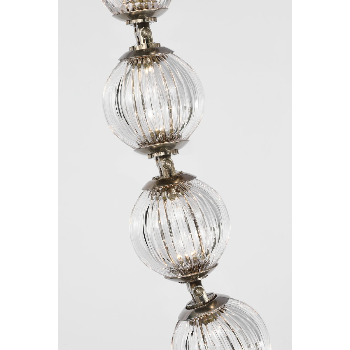 Julie Neill Arielle Graduated Necklace Chandelier in Pewter with Clear Cut Glass W4" - 55.5" x H35"