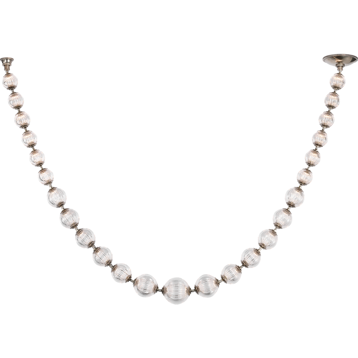 Julie Neill Arielle Graduated Necklace Chandelier in Pewter with Clear Cut Glass W4" - 55.5" x H35"