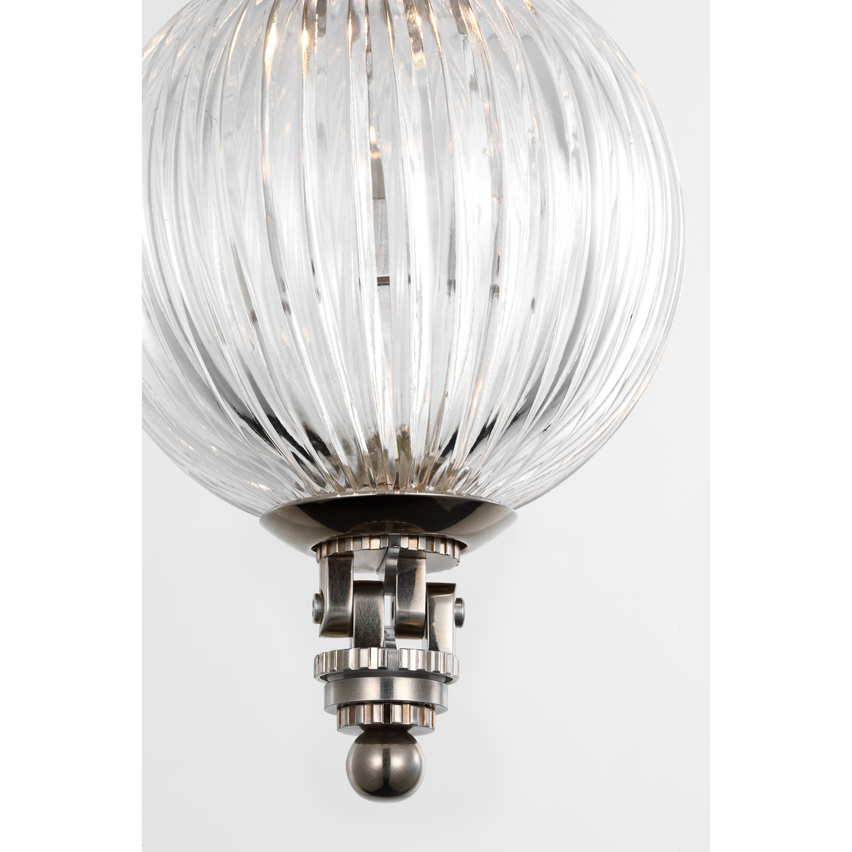 Julie Neill Arielle Graduated Necklace Chandelier in Pewter with Clear Cut Glass W4" - 55.5" x H35"