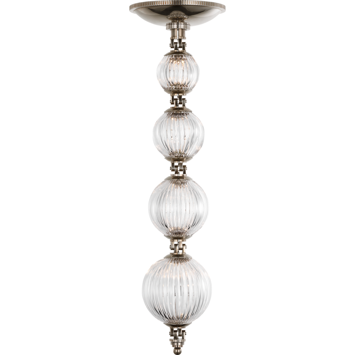 Julie Neill Arielle Graduated Necklace Chandelier in Pewter with Clear Cut Glass W4" - 55.5" x H35"