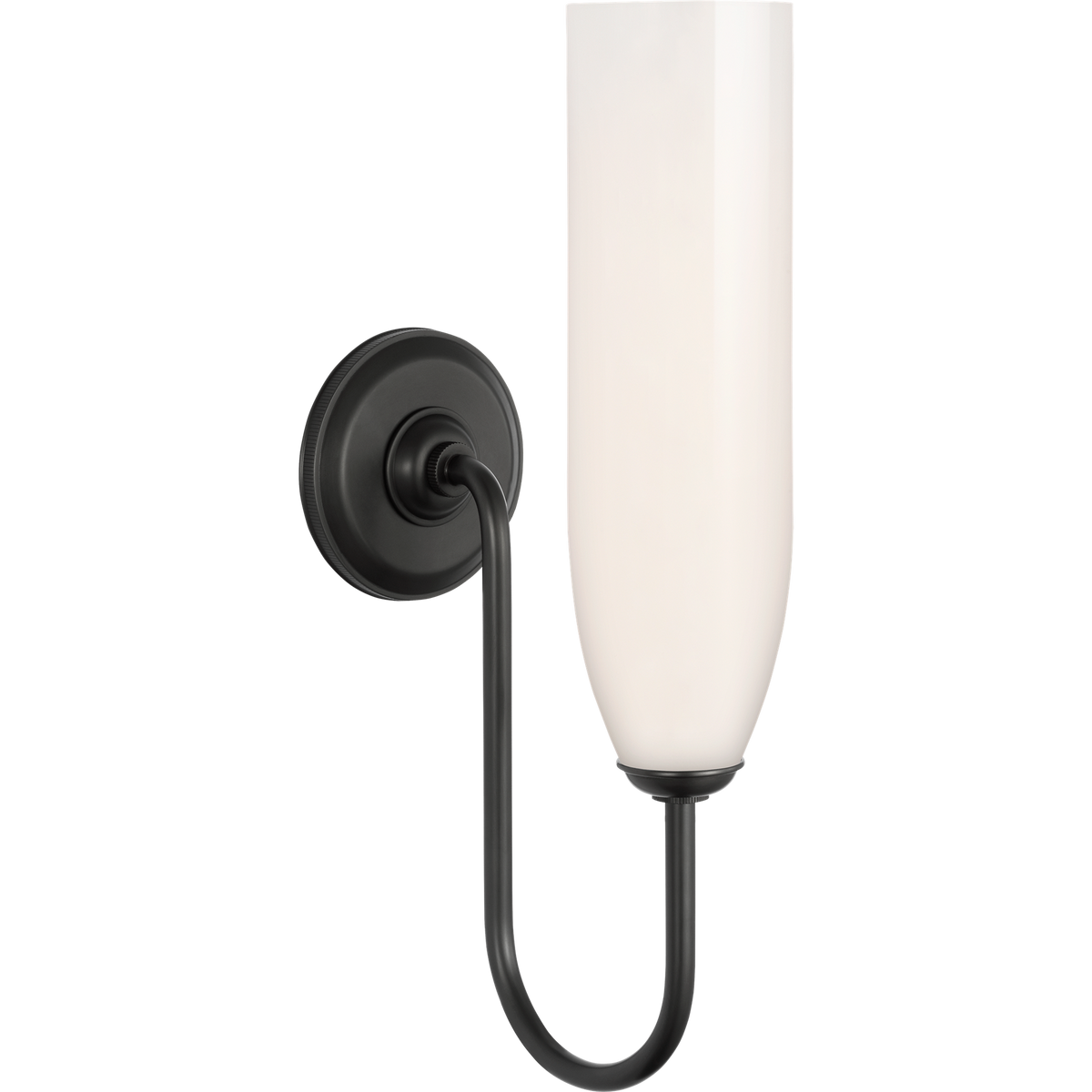 Marie Flanigan Meridien 16" Single Sconce in Bronze with White Glass W4.25" x H16.25" x E8"