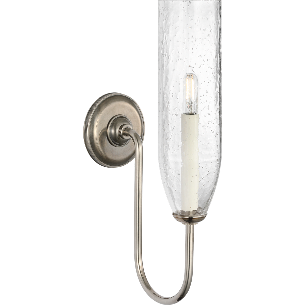 Marie Flanigan Meridien 16" Single Sconce in Pewter with Clear Restoration Glass W4.25" x H16.25" x E8"