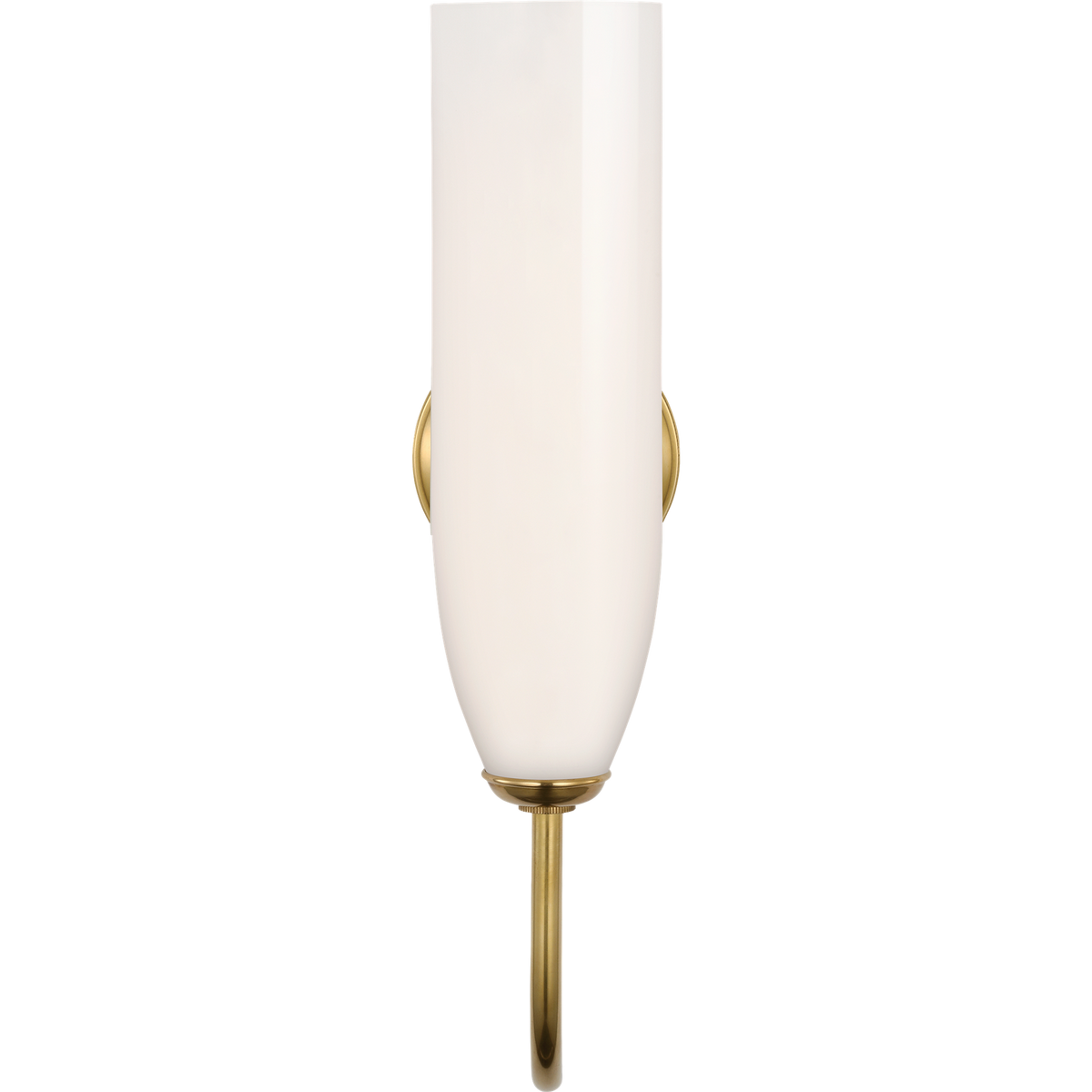 Marie Flanigan Meridien 16" Single Sconce in Soft Brass with White Glass W4.25" x H16.25" x E8"
