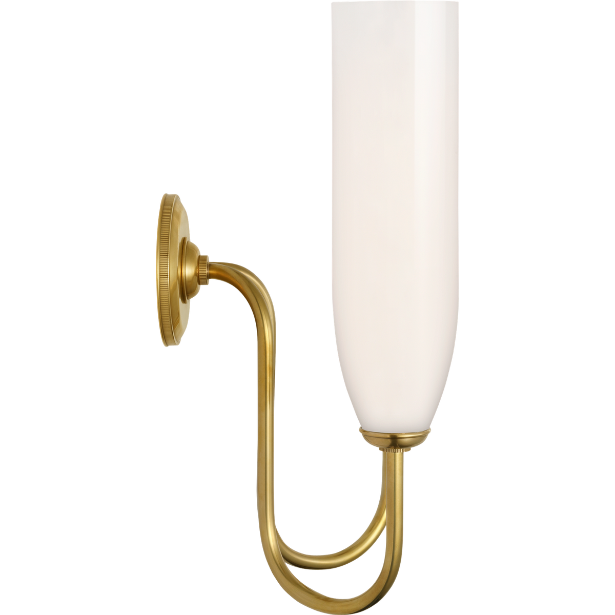 Marie Flanigan Meridien 16" Double Sconce in Soft Brass with White Glass W10.75" x H16.25" x E8"