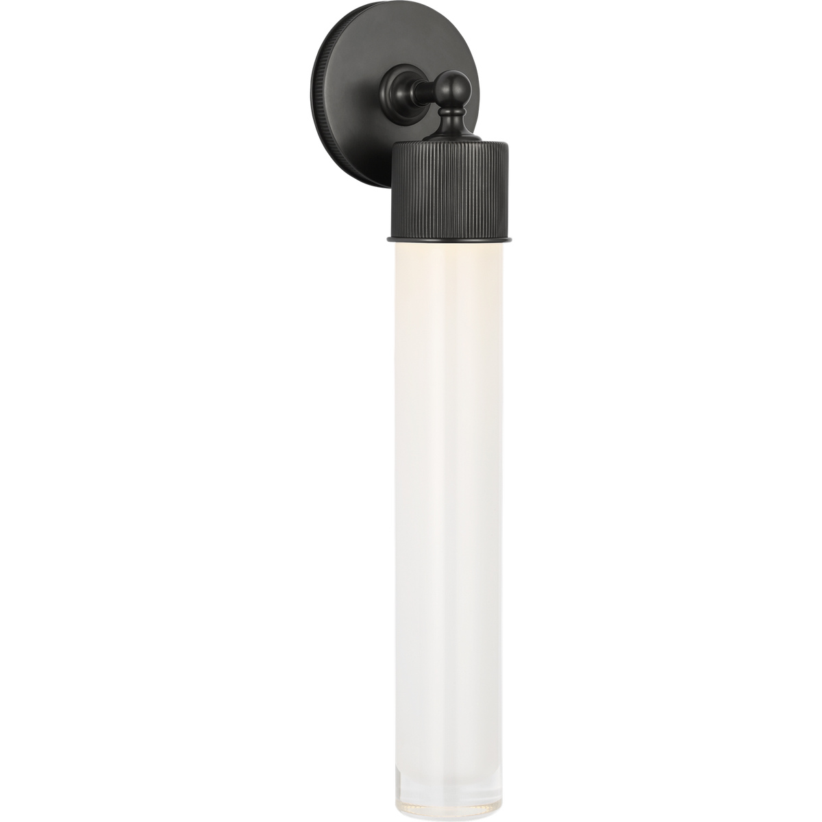 Marie Flanigan Ansel 19" Bath Sconce in Bronze with White Glass W4.25" x H18.5" x E4"