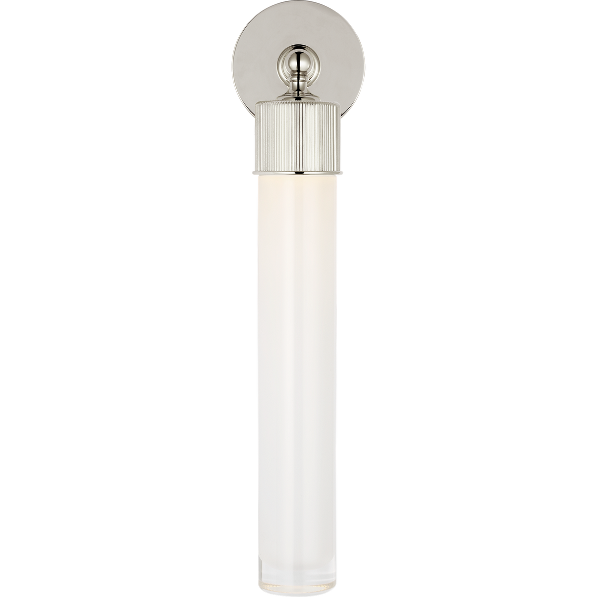Marie Flanigan Ansel 19" Bath Sconce in Polished Nickel with White Glass W4.25" x H18.5" x E4"