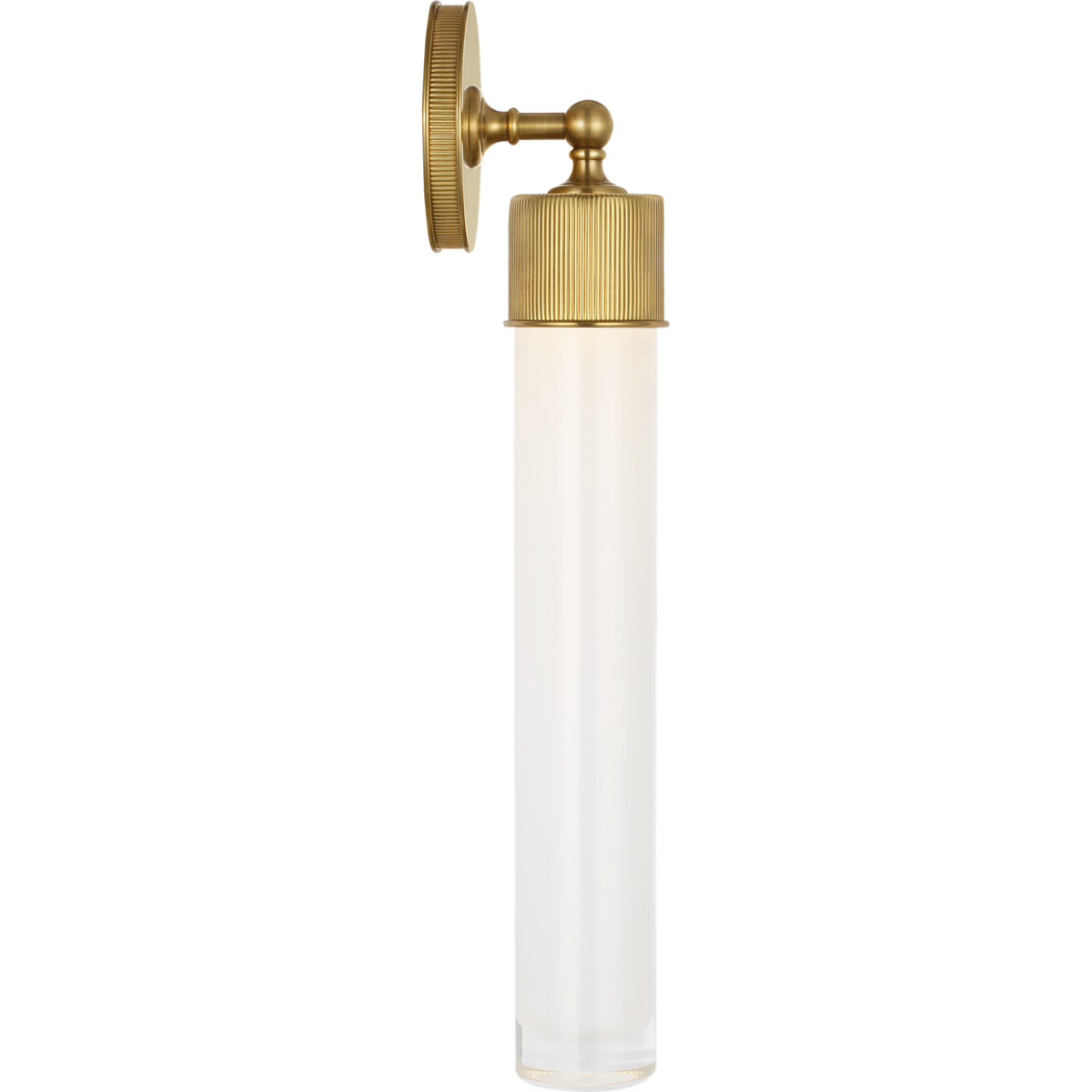Marie Flanigan Ansel 19" Bath Sconce in Soft Brass with White Glass W4.25" x H18.5" x E4"