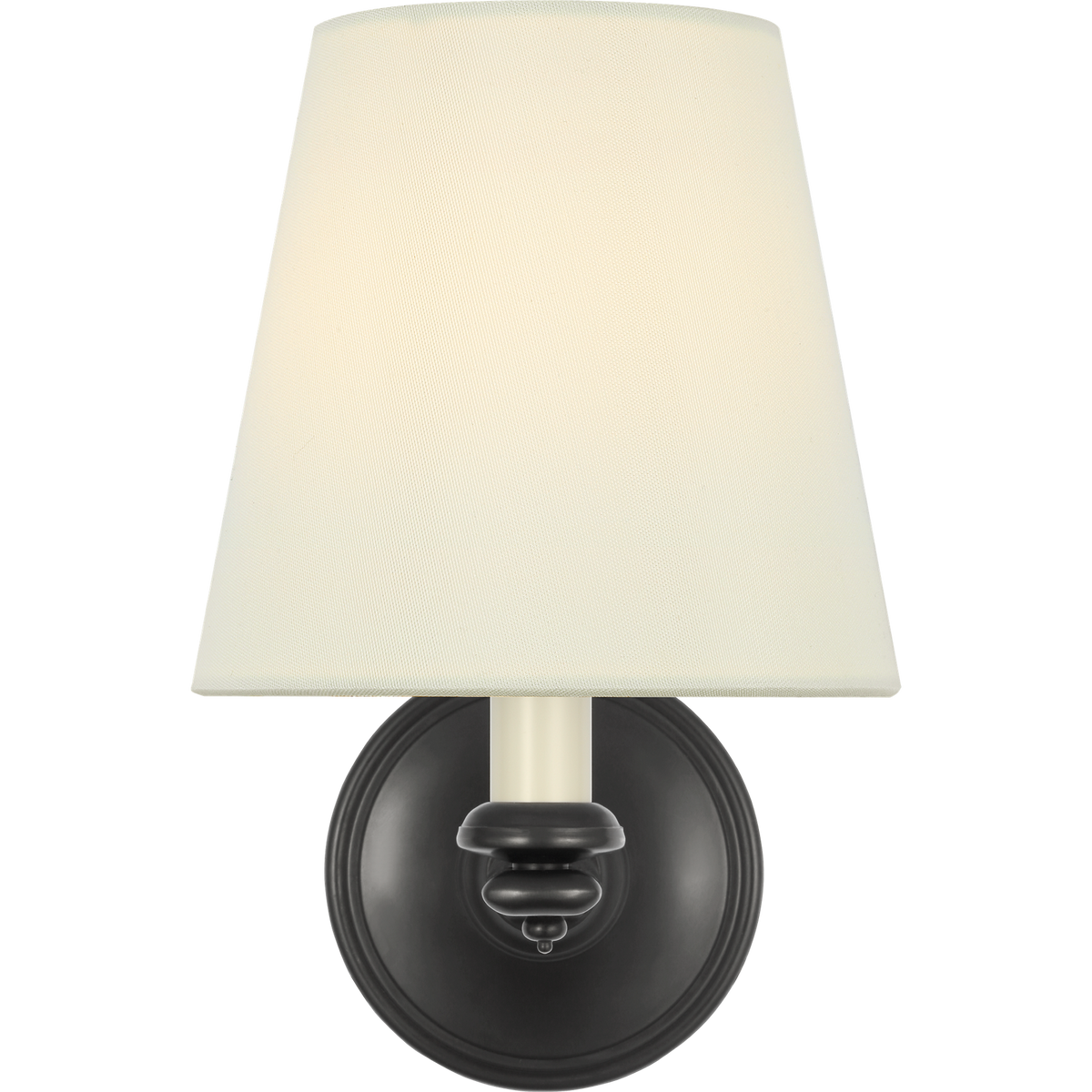 Marie Flanigan Tess 9" Single Sconce in Bronze with Silk Shade W6" x H9.25" x E9"