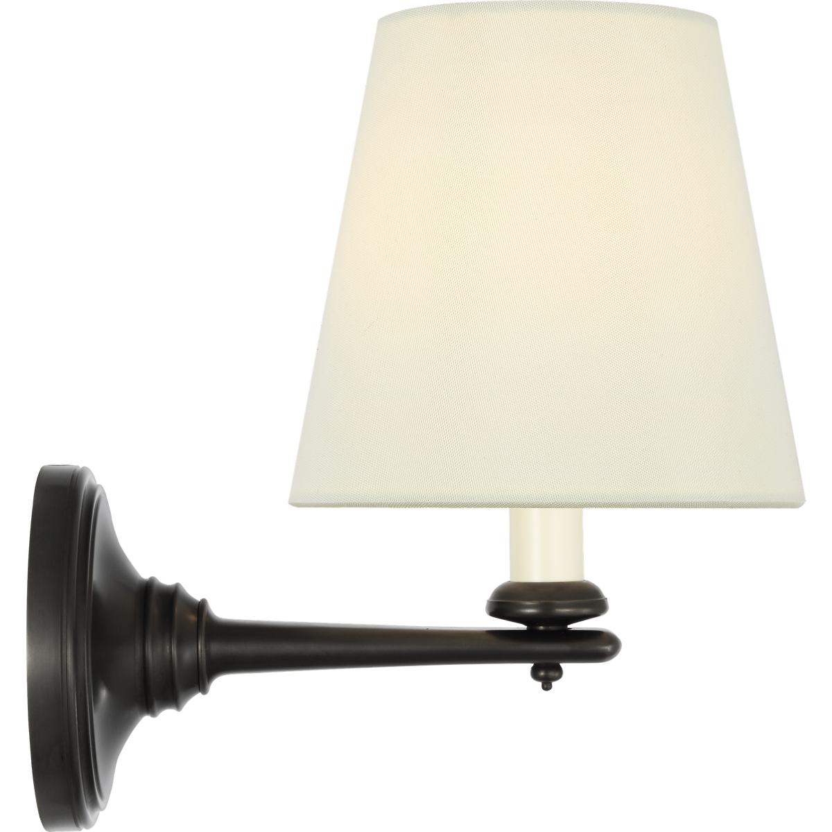 Marie Flanigan Tess 9" Single Sconce in Bronze with Silk Shade W6" x H9.25" x E9"