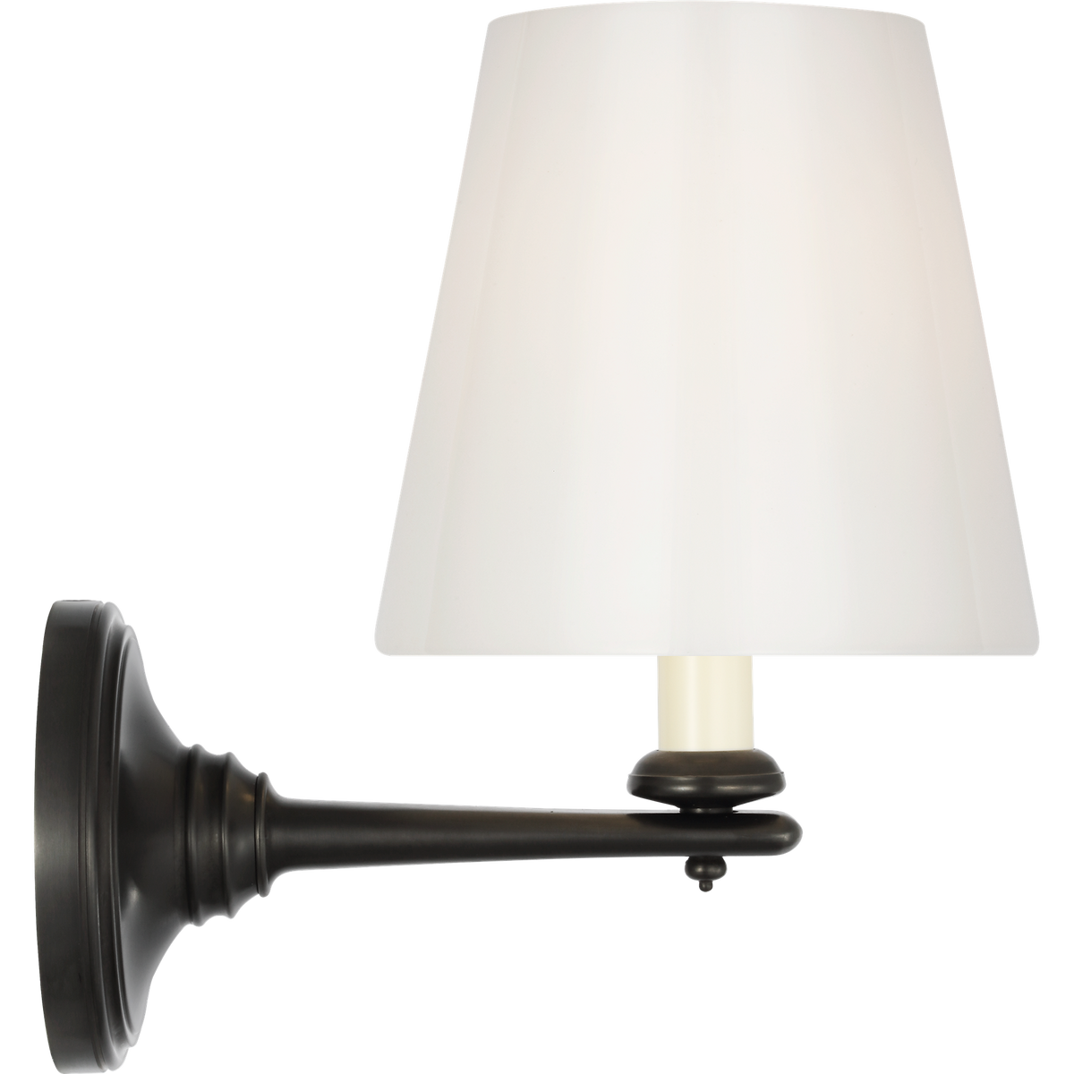 Marie Flanigan Tess 9" Single Sconce in Bronze with White Glass Shade W6" x H9.25" x E9"