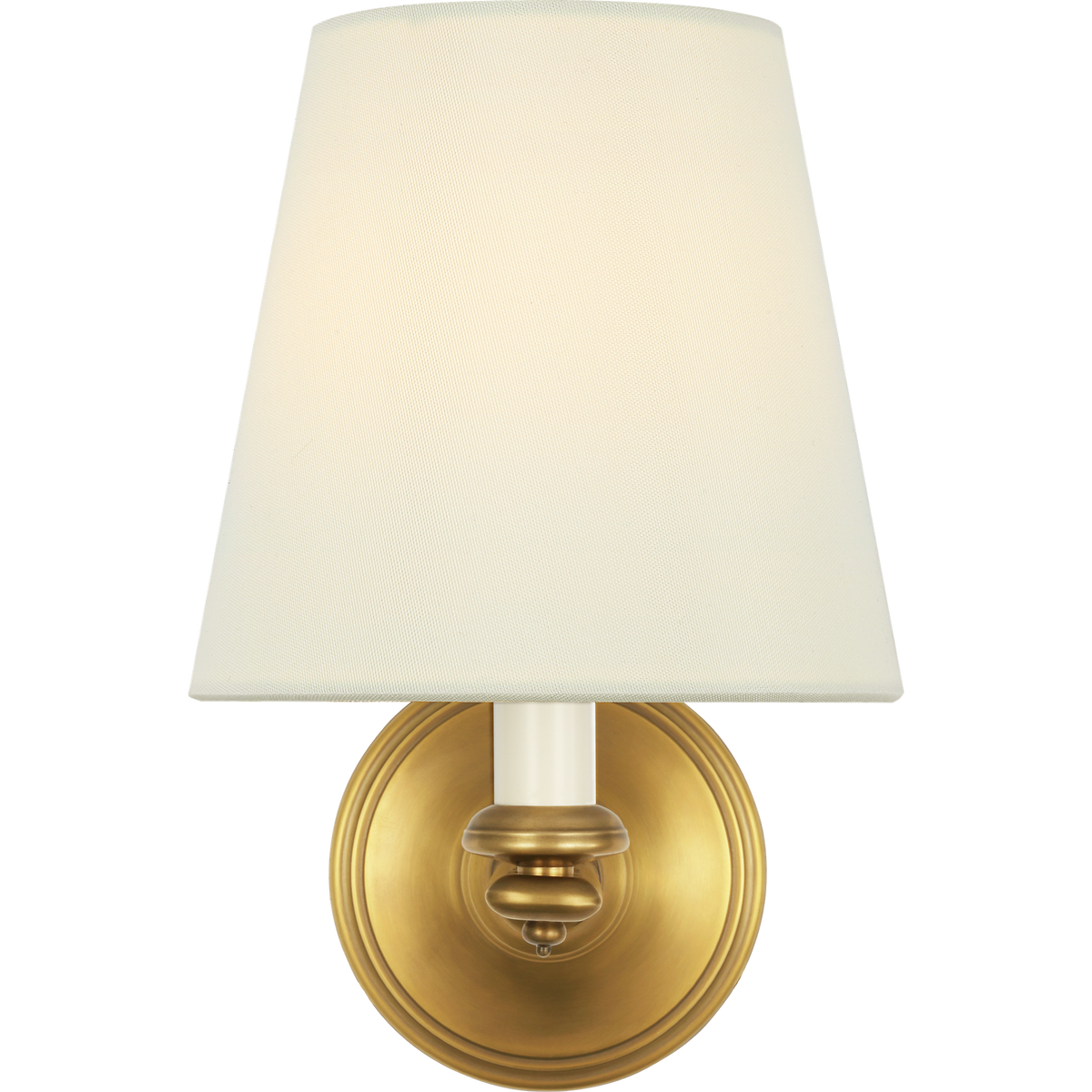 Marie Flanigan Tess 9" Single Sconce in Soft Brass with Silk Shade W6" x H9.25" x E9"