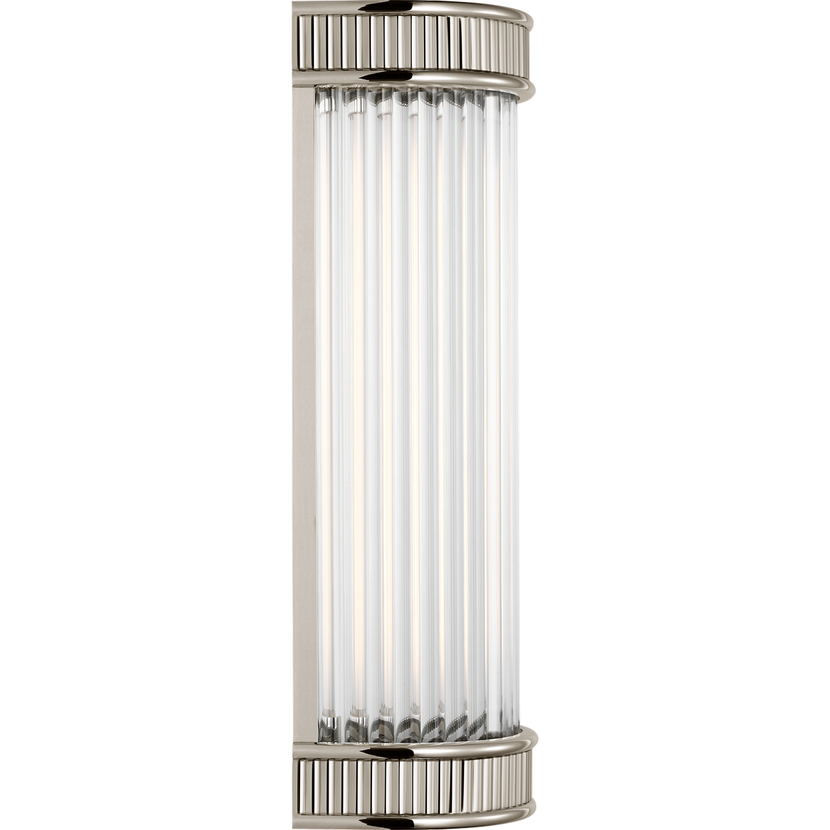 Marie Flanigan Menil 12" Linear Bath Sconce in Polished Nickel with Crystal Rods W4.25" x H12" x E3.5"