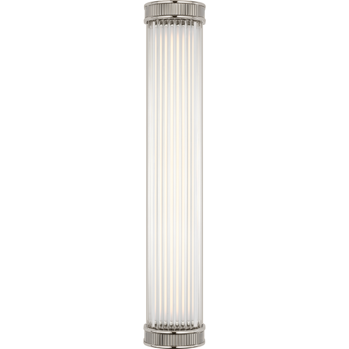 Marie Flanigan Menil 24" Linear Bath Sconce in Polished Nickel with Crystal Rods W4.25" x H24" x E3.5"