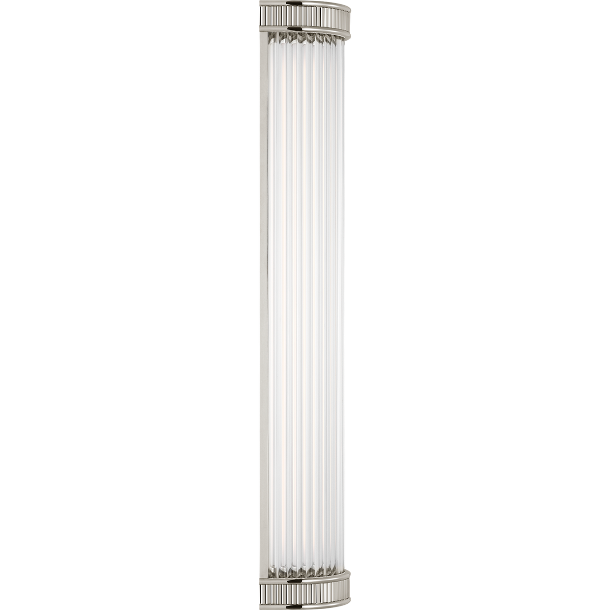 Marie Flanigan Menil 24" Linear Bath Sconce in Polished Nickel with Crystal Rods W4.25" x H24" x E3.5"