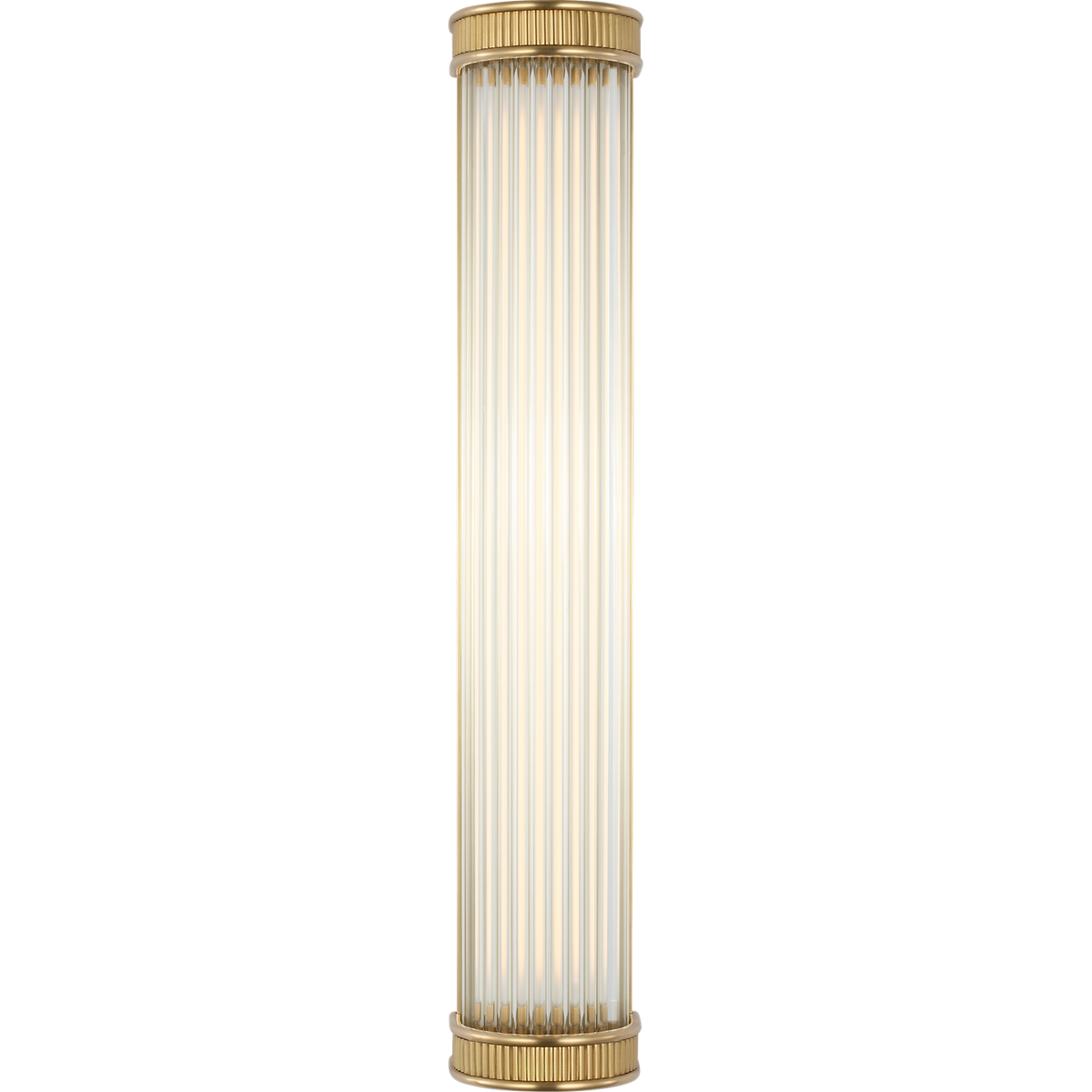 Marie Flanigan Menil 24" Linear Bath Sconce in Soft Brass with Crystal Rods W4.25" x H24" x E3.5"