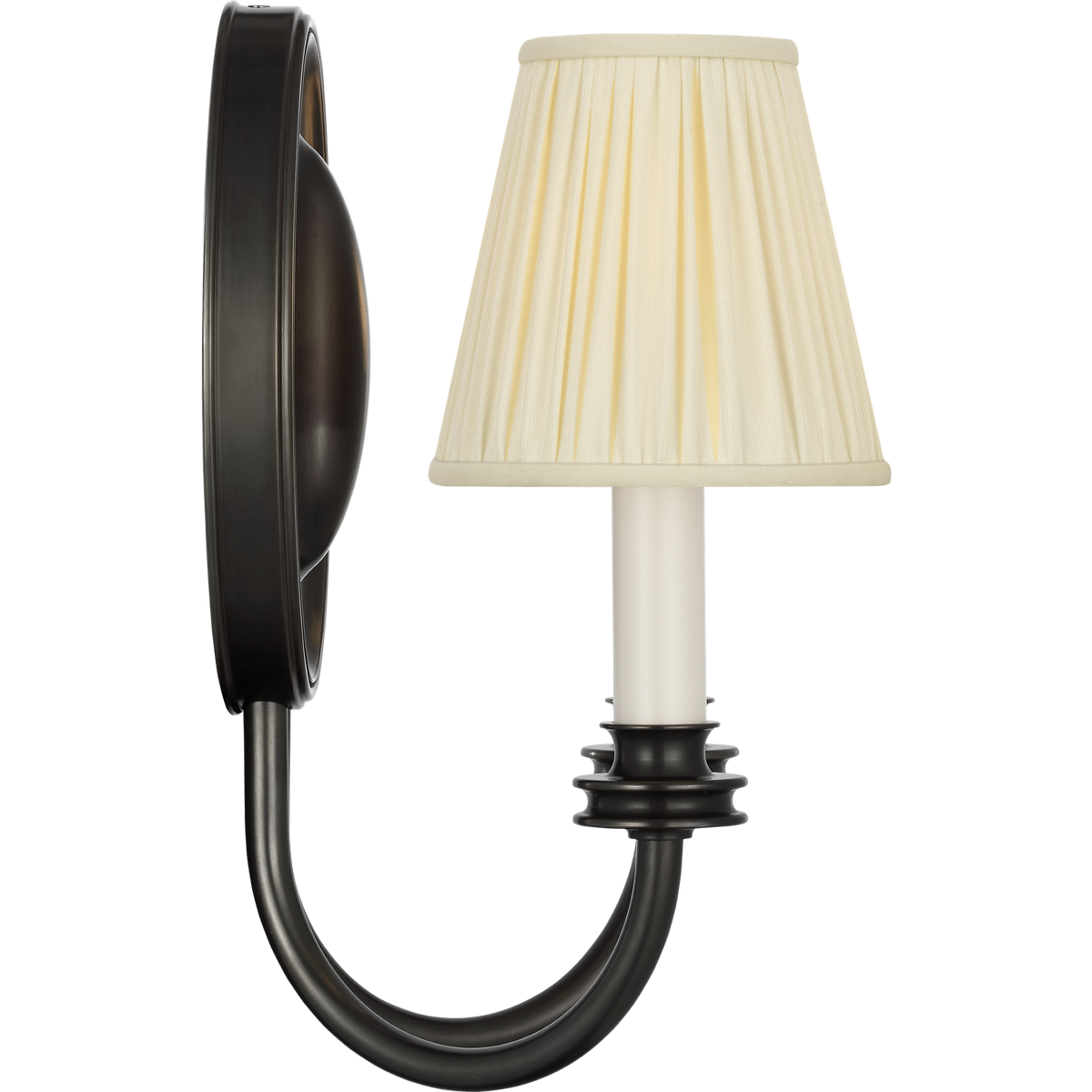 Marie Flanigan Astoria 12" Double Sconce in Bronze with Silk Pleated Shades W10.25" x H12" x E7"