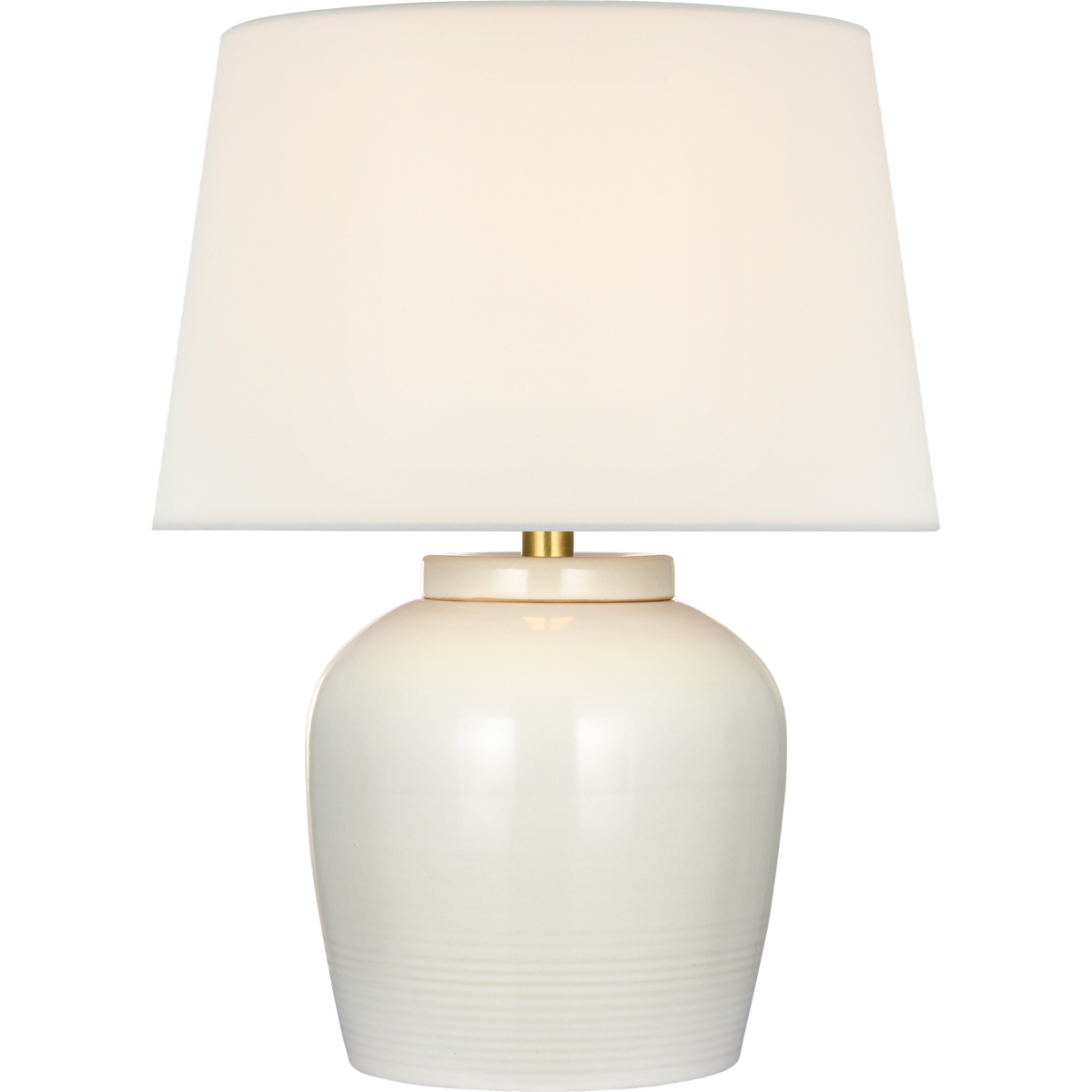 Marie Flanigan Nora Small Cordless Table Lamp in Ivory with Linen Shade W12.5" x H16.5"