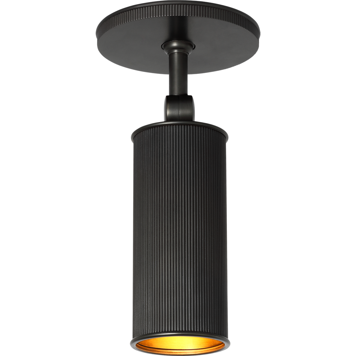 Marie Flanigan Tate 8" Pivoting Monopoint Flush Mount in Bronze W2.5" x H8.25"